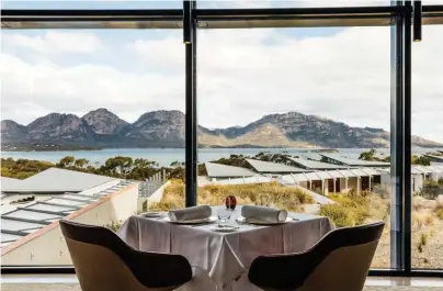  ??  ?? THE GREAT OUTDOORS Part of the prestigiou­s Luxury Lodges of Australia portfolio, Saffire Freycinet (left) proudly embodies everything Tasmanian; each area in the property perfectly frames the stunning Hazards mountain range (above)