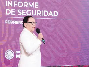  ?? ?? l Rosa Icela Rodríguez Velázquez, secretaria de Seguridad y Protección Ciudadana.