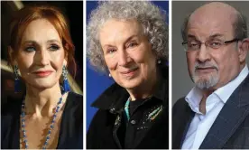  ??  ?? ‘Toleration of difference­s’ … JK Rowling, Margaret Atwood and Salman Rushdie. Composite: AP, Getty, Tim Knox