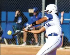  ?? VINCENT OSUNA PHOTO ?? Central Union High’s Aleah Cardenas swings at a pitch during the first round of the CIF-San Diego Section Div. III playoffs at Emma Jones Field on Thursday in El Centro.