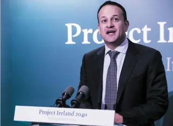  ??  ?? Taoiseach Leo Varadkar launches Project Ireland 2040 at IT Sligo.