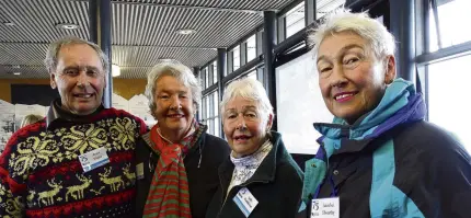  ?? PHOTO: CASS MARRETT ?? Lasting legacy . . . Coronet Peak pioneer Sir Henry Wigley’s children (from left) Brian Wigley, Jo Watson, Sally Middleton and Annabel Elworthy attend the long lunch.