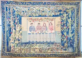  ??  ?? HAPPY FAMILY: A tapestry with late dictator Nicolae Ceausescu, left, his parents and his wife Elena, right, displayed at an auction house in Bucharest.