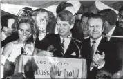  ?? ASSOCIATED PRESS FILE PHOTO ?? U.S. Sen. Robert F. Kennedy’s dramatic victory in the state’s June 5, 1968, presidenti­al primary propelled him into serious contention for the Democratic nomination. After making a short speech at the Ambassador Hotel in Los Angeles, he was shot in an...