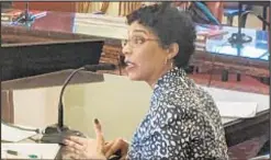  ?? CLAYTON GUSE/NEW YORK DAILY NEWS ?? Aloysee Heredia Jarmoszuk urged “zero tolerance” for racial profiling by cabbies during her City Council confirmati­on hearing on Monday.