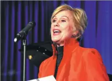  ?? DAVID M. BENETT / GETTY IMAGES ?? Kiri Te Kanawa presents at the 59th London Evening Standard Theatre Awards at The Savoy Hotel in London in 2013.