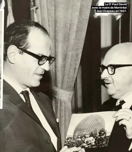  ?? ?? Le Dr Paul David avec le maire de Montréal Jean Drapeau en 1967.