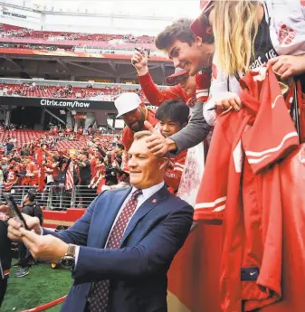  ?? Russell Yip / The Chronicle 2020 ?? Niners general manager John Lynch (shown at last year’s NFC title game at Levi’s Stadium) will be inducted into the Pro Football Hall of Fame to honor his stellar 15year playing career.