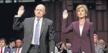  ?? REUTERS ?? Former acting attorney general Sally Yates (right) testifying before a Senate panel.