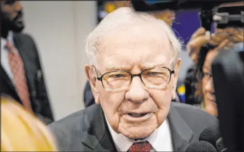  ?? Nati Harnik The Associated Press ?? Investment guru Warren Buffett donated 1.5 million shares of Berkshire Hathaway Class B stock valued at $541.5 million to the foundation named after his late first wife.