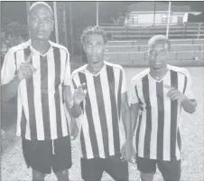  ??  ?? GFA Scorers from left to right-Quason McAulay, Darren Benjamin and Shane Morris.