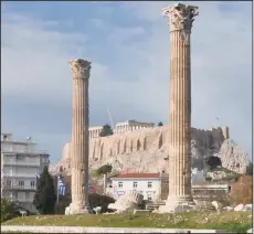  ?? DONALD MUNRO/FRESNO BEE ?? The Lodi Chamber of Commerce is organizing a trip to Greece. One site it will visit is the Temple of Olympian Zeus in Athens, which is seen here with the Acropolis in the background.