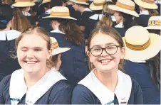  ??  ?? BE BRAVE: The Glennie School seniors Bella Lilford (left) and Lucy Nicholls performed on Internatio­nal Women’s Day this week. Picture by Bev Lacey