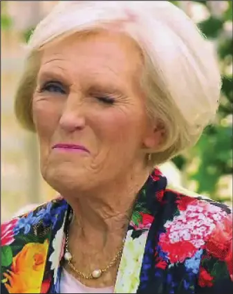  ??  ?? Suggestive: Mary Berry capped off an innuendo-laden show with a cheeky wink