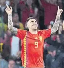  ?? FOTO: GETTY ?? Alcácer volvió a marcar con España