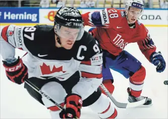  ?? PETR DAVID JOSEK THE ASSOCIATED PRESS ?? Connor McDavid scored 1:23 into the Group B game against Norway at the Jyske Bank Boxen Arena in Herning, Denmark, on Thursday. The Canadians play the Finns on Saturday in round-robin play.