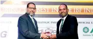  ??  ?? Amãna Bank’s VP – Retail Banking & Marketing Siddeeque Akbar collecting the Award for Deal of the Year