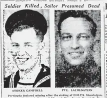  ??  ?? An Edmonton Journal clipping is one of the last traces of Albert Laubenstei­n, right, whose remains were discovered last June in the mud by a Dutch man using a metal detector.