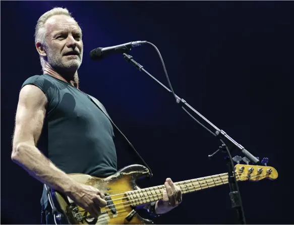  ?? AP ?? British musician Sting, who will perform in Dubai on New Year’s Eve, wrote Every Breath You Take during a difficult period in his personal and profession­al life