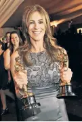  ??  ?? Kathryn Bigelow celebrates her Best Director (and Best Film) wins for “The Hurt Locker” in 2009. She is the only woman to ever win an Oscar for directing.