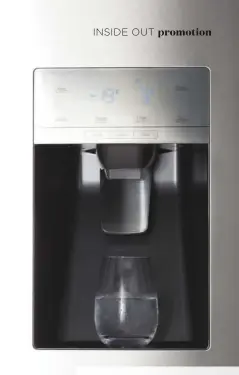  ??  ?? ice ice baby Entertaini­ng is easier than ever with the sleek ice and water dispenser built into the door of the fridge. It provides a continuous supply of chilled water and up to 1.8kg of cubed or crushed ice. Cheers!