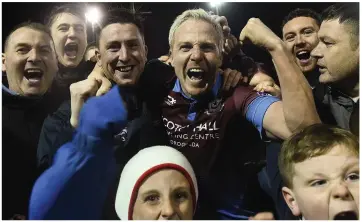  ??  ?? Sean Thornton (far left) in his Orient days, main picture, against Dundalk, above, celebratin­g after beating Wexford Youths in the play off and below, on the park.