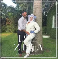  ?? AMY LESESNE ?? Sloane Borr and her husband got creative with their pregnancy announceme­nt. She often wore the beekeeper’s suit when she left the house during the outbreak.