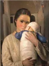  ??  ?? Mamma con il bambino, di Pietro Gaude’zi, ’ato a Ge’ova ’el 1880 e morto a Roma ’el 1955.