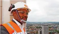  ?? PHOTOS: JONATHAN MYERS ?? Left, Mayor Marvin Rees looks out over Bristol at the Castle Park View developmen­t, right