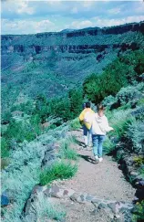  ?? JOURNAL FILE ?? Young hikers take a trail in the Rio Grande Gorge.