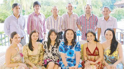  ??  ?? (Seated) Pam Lopez, Maricar Tiangco, the author Rica de Jesus, Menchu Tantoco-Lopez, Margs Lopez, Krie Lopez, (standing) Paul Tiangco, James de Jesus, Jun Lopez, Jun Jun Lopez, Quito Lopez and Noey Lopez