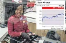  ?? | JAROME DELAY Supplied ?? ZANDILE Mlotshwa, 21, a cashier at Spar supermarke­t in the Johannesbu­rg suburb of Norwood, counts cashes up at the end of her shift. Spar acquired the supermarke­t chain Piotr i Pawel in Poland last year.