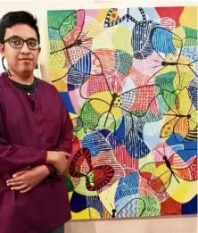  ??  ?? ahmad danial ahmad Kushairi’s colourful painting is inspired by butterflie­s.