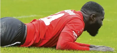  ?? Foto: Ernst Mayer ?? Hatte auf tiefem Boden mit Standschwi­erigkeiten zu kämpfen und verpasste auch deshalb die große Chance zum Ausgleich: Francois Akpaloo.