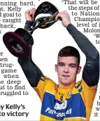  ??  ?? Captain fantastic: Tony Kelly’s brace steered Clare to victory