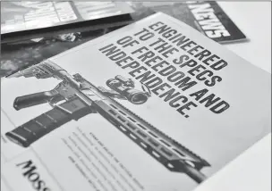  ??  ?? A magazine advertisem­ent for an AR-style firearm describes it as ‘engineered to the specs of freedom and independen­ce.’ AR-platform firearms are often marketed using words that emphasizes the firearm’s ability to be customized and evoke a sense of...