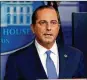  ?? AP ?? Health andHuman Services Secretary Alex Azar saysCOVID-19 vaccines should be widely available next year.