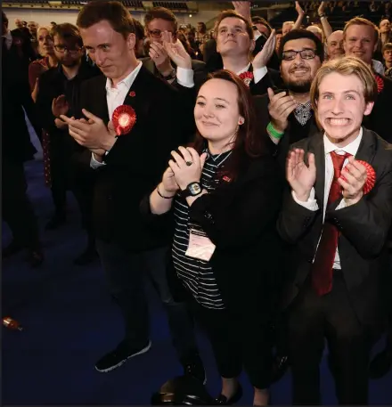  ??  ?? Labour supporters at the Glasgow count were grinning; SNP leader Nicola Sturgeon with her crop of Glasgow MPs,
