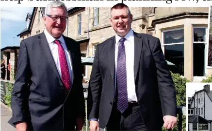  ??  ?? UNITED FRONT: Fergus Ewing, left, appeared with Colin Watt in a local newspaper and backed the hotelier