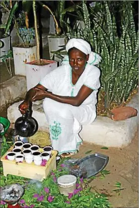  ??  ?? Coffee is the most important export of Ethiopia. Shown here is a coffee ceremony.