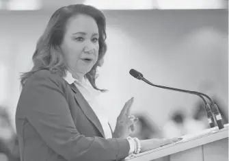  ?? ARCHIVO CUARTOSCUR­O ?? La ministra participó en un foro en el Senado en diciembre de 2021