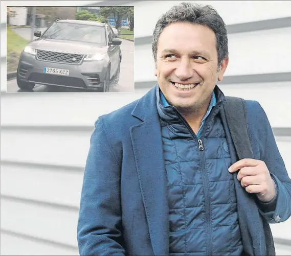  ?? FOTOS: UNCITI Y BEIN SPORTS ?? Eusebio Sacristán acudió a Zubieta a despedirse de la plantilla. En la ventana, saludando con la mano en el momento de entrar en las instalacio­nes ayer