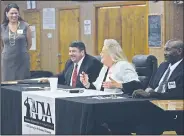  ?? File photo ?? Q&amp;A: From left, Gina Chandler, assistant director of veteran services, William (Bill) Wussick, assistant director of veteran cemeteries, Kathie Gately, assistant director of veteran homes and veteran service officer Andrew Anderson answer questions for veterans during a town hall meeting at the Roy V. Kinard American Legion Post 10 in El Dorado on in August 2017.