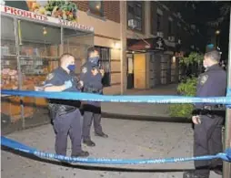  ?? SAM COSTANZA/FOR NEW YORK DAILY NEWS ?? Police secure scene where Jaguar Housey collapsed after being shot in head Sept. 16 in Longwood, Bronx. The 29-year-old died the next day.