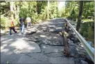  ?? Tyler Sizemore / Hearst Connecticu­t Media ?? A stretch of Farms Road is washed away the day after the remnants of Hurricane Ida hit Stamford Sept. 2.