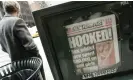  ?? Honda/AFP/Getty Images ?? A New York Post front page refers to the scandal involving New York governor Eliot Spitzer, in March 2008. Photograph: Stan