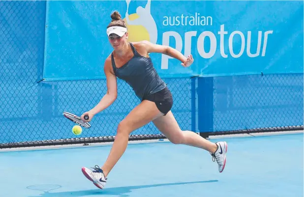  ??  ?? CHASING FIRST POINTS: Beatrice Hetrel said she’s hoping to qualify for the main draw of the 2017 Cairns Tennis Internatio­nal. Picture: BRENDAN RADKE