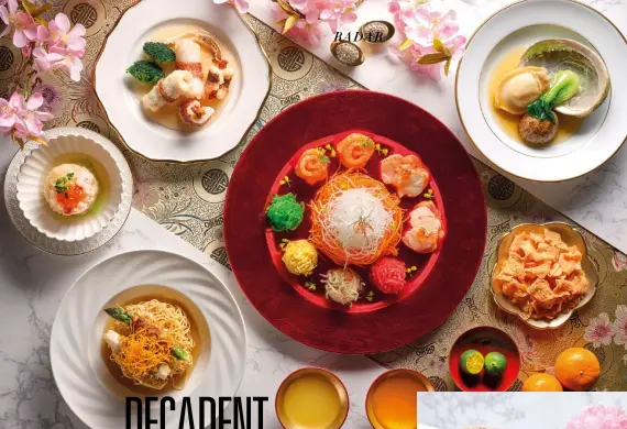  ??  ?? Top: A wide array of delectable dishes on Sheraton Towers Singapore’s Chinese New Year menu promises to impress everyone Right: Festive cakes to herald in health, wealth and prosperity for family and friends