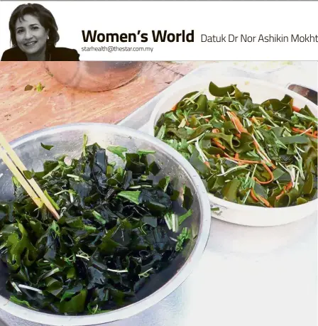  ??  ?? Various types of seaweed, including arame, kombu, wakame, kelp and hijiki, are the richest sources of iodine.