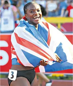  ??  ?? Happy days: Dina Asher-Smith celebrates winning the women’s 100m in Birmingham